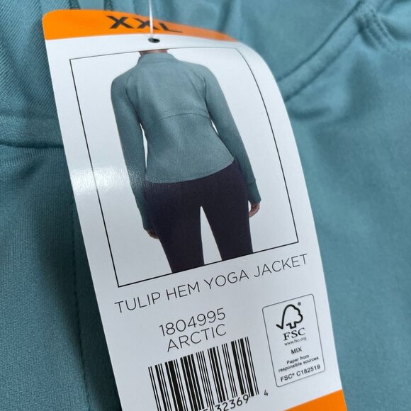 Jockey XXL Tulip Hem Yoga Jacket Arctic Blue Polyester/Spandex Womens NWT 6555 - Picture 4 of 7